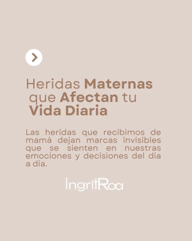 Las heridas que recibimos de mamá son marcas invisibles que influyen en nuestras emociones y decisiones diarias. ¿Sientes que la inseguridad, el miedo a decidir o la búsqueda constante de aprobación están presentes en tu vida?🌿

Te invito a explorar estos temas en el próximo Martes de Constelaciones Familiares. Un espacio sin costo donde podrás conectar con otras mujeres, reconocer tus heridas y dar el primer paso hacia la sanación. 💫

Y si buscas un acompañamiento más profundo, agenda tu Sesión Personalizada y descubre cómo transformar estas heridas en un camino de autoconocimiento y fuerza interior.

🔸 Nos reunimos cada martes para sanar juntas.
🔸 Reserva tu sesión privada y da ese primer paso hacia una nueva versión de ti.

👉 en mí BIO@ingrit.roa 👆

#sanacionmaterna #heridasdeinfancia #constelacionesfamiliares #conectarcontuesencia #sanarestransformar #martesdeconstelaciones #sanandoconmama